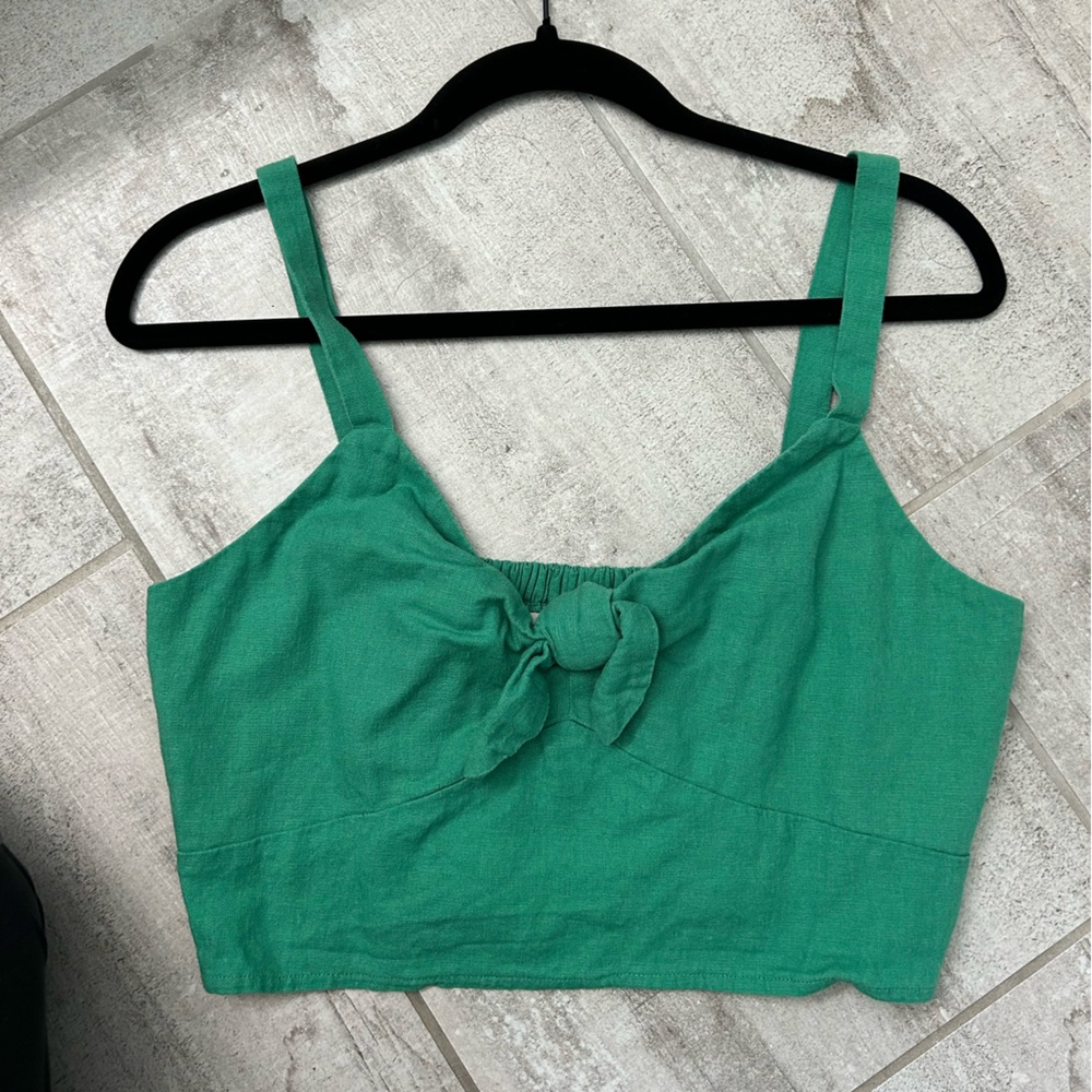 Universal Thread Green Tie-Front Tank Top - Medium